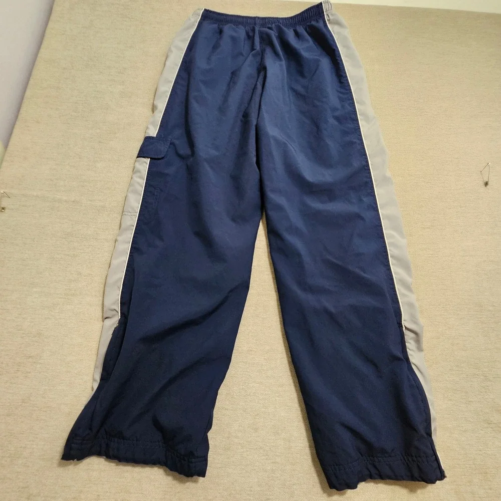 Nike Track Pant XL Baggy Side Stripe Cargo Pocket Windbreaker Vintage Lined *